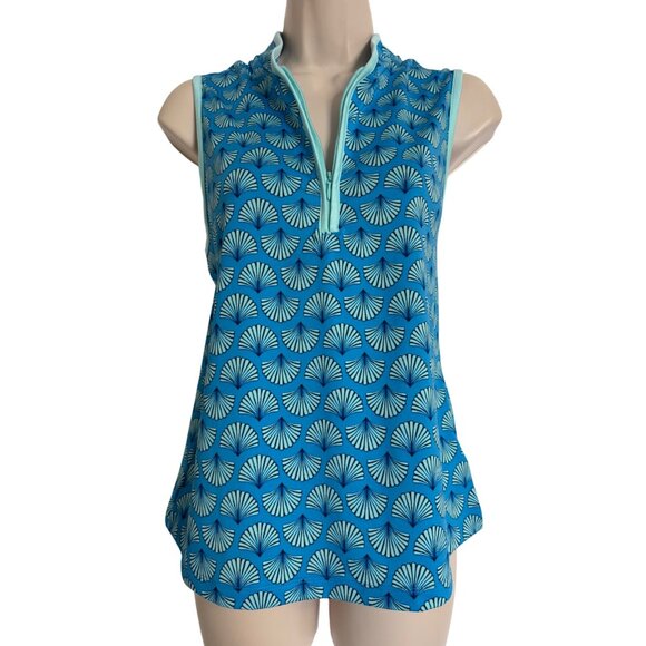 Sigrid Olsen Golf Tennis Size Large Top NWT Sleeveless 1/4 Zip Up Pullover UPF 5 - Picture 9 of 9